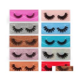 False Eyelashes 3D Thick Colorf Eyelash 10 Pairs Each Box Natural Long Wholesale Makeup Fake Lashes Drop Delivery Health Beauty Eyes Dhpsv