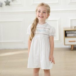 Girl Dresses Spanish Baby Sister Matching Outfits Girls Summer Born White Rompers Children Embroidery Dress Birthday Romper
