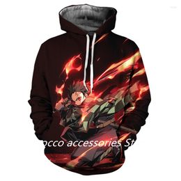 Men's Hoodies Autumn And Winter European American Personality Ghost-killing Elements 3D Printing Fashion Hip-hop Casual Street Hoodie