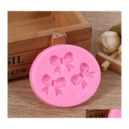 Baking Moulds Cake Mold Bowknots Flower 3D Fondant Sile Decorating Tool Chocolate Soap Stencils Kitchen Accessories Drop Delivery Ho Dha1W