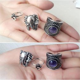 Wedding Rings 2023 Retro For Women Jewelry Fashion Color Shell Gemstone Set Ring Female Boho Girlfrien's Gifts