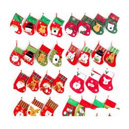 Christmas Decorations 26 Styles Mini Stocking Snow Design Xmas Cute Home Socks Candy Gifts Storage Bag Drop Delivery Garden Festive Dhazf