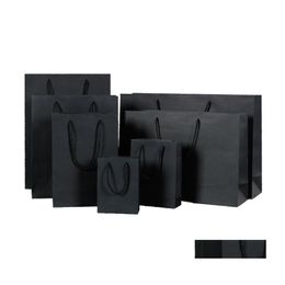 Packing Bags 10 Sizes Black Colour Paper Bag Gift With Handle Shop In Stock Drop Delivery Office School Business Industrial Dhfkr