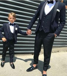 Men's Suits Latest Men Cheque Design 3 Pieces One Button Groom Kids Wedding Tuxedos Custom Made Business Wear