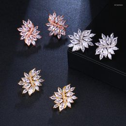 Stud Earrings Kpop 2023 Trendy Zircon For Women Elegant Geometric Zircona Butterfly Earring Female Wedding Dainty Jewellery