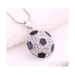 Pendant Necklaces Arrival Football Fans Sports Crystal Rhinestone Soccer Charm Snake Chains For Women Men S Fashion Drop Delivery Je Otket