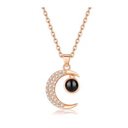 Pendant Necklaces Fashion Jewellery Moon Star Necklace For Women 100 Languages I Love You Couples Choker Drop Delivery Pendants Dh9Lg