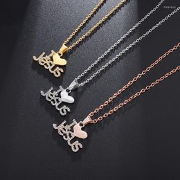 Pendant Necklaces I Love Jesus Necklace Christ Classic Letter Heart Women Luxury Jewelry Party Wholesale