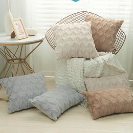 Pillow 30X50/45X45CM Plush Geometric Embroidery Pillowcase Modern Ultra Soft Cosy Cover Nordic Simple Throw Case
