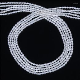 Choker Qualtiy 2-2.5mm Rice Shape Freshwater Pearl 16 Inches Per Strand Wholesale Loose For Making Jewelry Necklace Bracelet