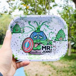 Cartoon Size 18cmx14cm Smoking Rolling Tray Metal Tabacco Case Cigarette Herb Trays Roller Papers Pipes Handroller Smoke Acessories