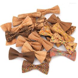 Bow Ties Cork Wood Tie Wooden Men's Novelty Handmade Solid Bowtie For Men Wedding Party Man Gift Accessories Neckwear