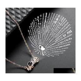 Pendant Necklaces I Love You 100 Languages Necklace Fashion Jewellery For Women High Quality Charm Mothers Day Gift Dhs Drop Delivery P Dh1Vk