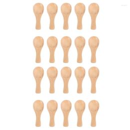Dinnerware Sets Short Handle 20 Packets Of Small Wooden Spoon Perfect For Jars Jam Spices Condiments Seasonings