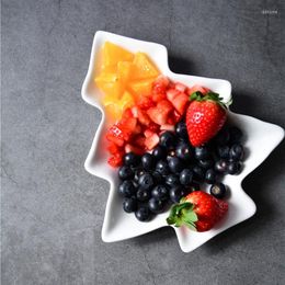 Plates Nordic Creative Porcelain Christmas Tree Shape Cake Dessert Snack Fruit Pastry Plate High Temperature Resistant