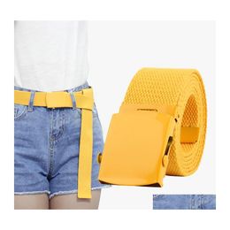 Belts Students Mens Womens Canvas Belt Smooth Buckle Casual Drop Delivery Fashion Accessories Dhtvx