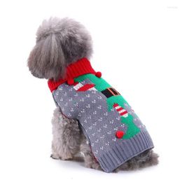 Dog Apparel Cold Protection Warm Sweater Cartoon Pattern Wool Christmas Clothes Puppy Hoodie Knitting Crochet Cloth Pet Clothing