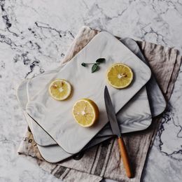 Plates Marble Ceramic Tray Retro Cutting Board Rectangular Dinner Plate Bread Fruit Pan Kitchen Decorate Pography Props