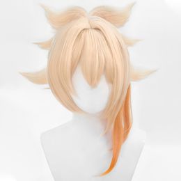 Genshin Impact Yoimiya Costume Accessories Cosplay Wig Synthetic Hair for Halloween Party Play Role Hair Cap
