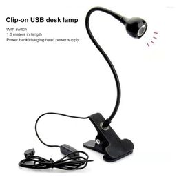 Table Lamps USB Night Light Computer Notebook LED Metal Tube Keyboard Strong Lamp Clip Style Eye Protection Reading