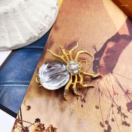 Brooches Spider Insect Pins Rhinestone Glass Jewellery Personality For Women Decoration