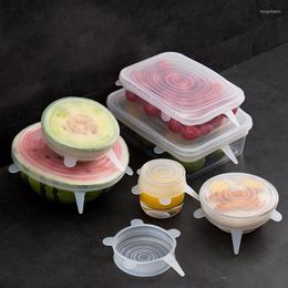 Dinnerware Sets Silicone Fresh Storage Case Stretch Cover Sealed Box Lid Fridge Container Water Cup Elasticity Packing Lids