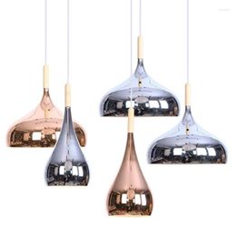 Pendant Lamps Wind Restoring Ancient Ways Single Head Office Barber Shops Wrought Iron Chrome Light Rose Gold Color Droplight