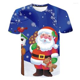 Men's T Shirts 2023 Anime 3D Print Cute T-shirt Oversized Santa Claus Happy Celebration Man's Clothes Holiday Kids