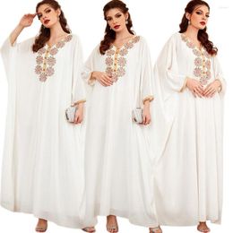 Ethnic Clothing Abayas Arabic Women Kaftan Long Dress Muslim Islamic Batwing Sleeve Maxi Robe Ramadan Dubai Jilbab Turkey Middle East