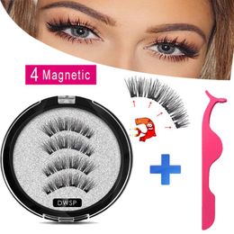 False Eyelashes Magnetic With 4 Magnets Mink Natural Long Applicator Faux Cils Magnetique Lashes ExtensionFalse