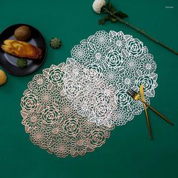 Table Mats European Stamping Rose Flower Insulated Home Decoration Wedding Placemat Garden Mat Kitchen Gadget Sets