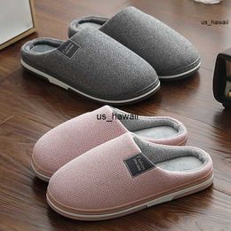 Slippers Winter Warm Men's Slippers Memory foam Women Slippers for home Non Slip Soft Male House Shoes Stripe Unisex Indoor 0120V23