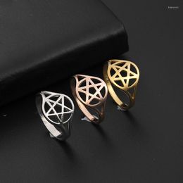 Wedding Rings Pentagram Hexagon For Women Stainless Steel Star Of David Jewish Finger Ring Religious Amulet Anniversary Jewelry