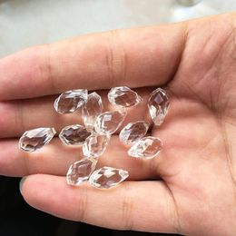 Chandelier Crystal Camal 100pcs/string 12x6mm Teardrop Water Drop Pendant Prism Faceted Bead Hanging Craft Jewellery Part Wedding Party DIY