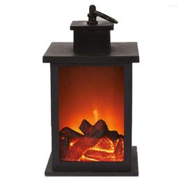 Pcs Fireplace LED Burning Effect Lantern Light Lamp Durable For Garden Lawn Bedroom LB88