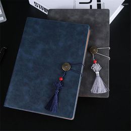 Pu Leather Notebook Student Stationery Looseleaf Notepad School Office Supplies Thickened Chinese Knot Tassel Decoration