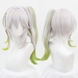Genshin Impact Sumeru Nahida Costume Accessories Cosplay Wig Synthetic Hair for Halloween Party Play Role Hair Cap