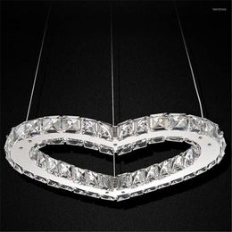 Chandeliers K9 Small Crystal Chandelier Light Hanging Heart-shaped Home Lighting Led Lustre Ceiling Pendant Fixtures