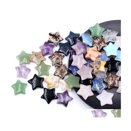 Stone Litter Star Ornaments Natural Rose Quartz Turquoise Naked Stones Decoration Hand Handle Pieces Accessories Drop Delivery Jewelr Dhywy