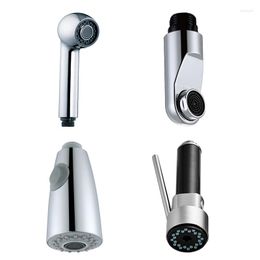 Kitchen Faucets ABS Chrome Silver Sink Pull Out Faucet Dual Spray Spout Shower Head Down Accessories