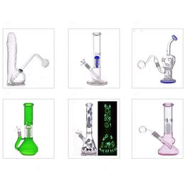 Big size Vortex Glass beaker Bongs arm tree Percolator Hookahs Dab Rigs Mobius Bubbler ashcatcher bong with oil burner pipe all smoking accessories