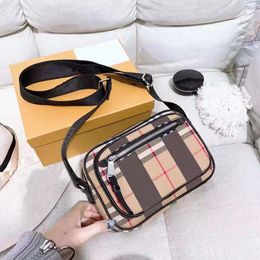 Designer Vintage Cheque Camera Mens Crossbody Bag Retro Brand Luxury Nylon Women's Wallet Purses Famous Handbag Tote Shoulder Clutch Bags Genuine Leather Handbags