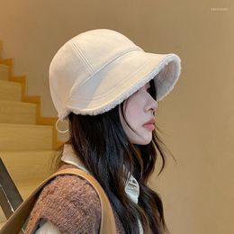 Berets Autumn Winter Plush Baseball Cap Women Warm Lamb Wool Hats Snapback Lady Girls Bomber Caps Spring Casquette Bone