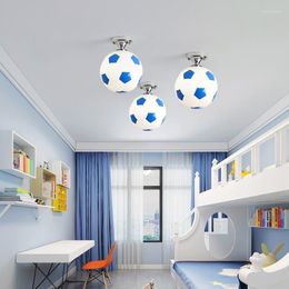 Ceiling Lights Kid's Room Football Lamp Basket Ball Bar Novelty Lighting Children Bedroom Coffee Shop Glass Light