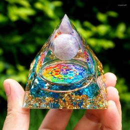 Decorative Figurines Orgonite Pyramid Amethyst Peridot Healing Crystals Orgone Energy Generator Reiki Chakra Ornaments Home Decor Meditation