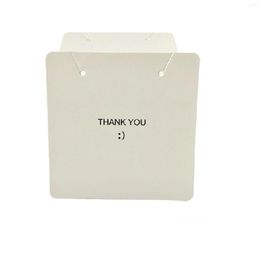 Jewellery Pouches DoreenBeads Earrings Necklace Display Card White Paper Packaging 6x6cm 1 Packet(100PCs)