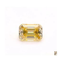 Other 13 Carat Emerald Cut Lemon Yellow Color Vvs1 Moissanite Loose Stones Gemstone Pass Diamond Test For Diy Jewelry Makingother Dr Dh9S8