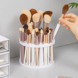 Storage Boxes 52 Holes Makeup Brush Holder Round Organizer Multi-function Rack Painting Stand For Cosmetics Drying Pen Desk