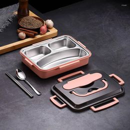 Dinnerware Sets Japanese Lunch Box For Kids 18/8 Stainless Steel Bento With Compartments Tableware Kitchen Storage Container