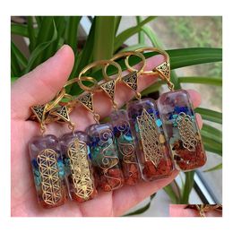 Key Rings 7 Chakras Orgonekey Keychain Energy Orgonite Crystal Stone Healing Amet Clasp For Car Meditation Reiki Om Lucky Gift Drop Dhk74